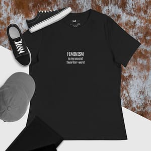 womens relaxed t-shirt black front