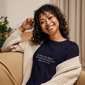 womens relaxed t-shirt navy front